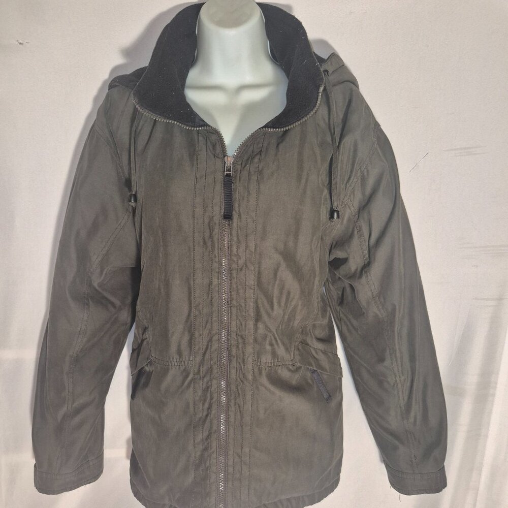 Basic Editions Winter Coat/Jacket Green Faux Sued… - image 2